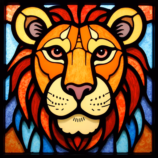 Stained Glass Lion