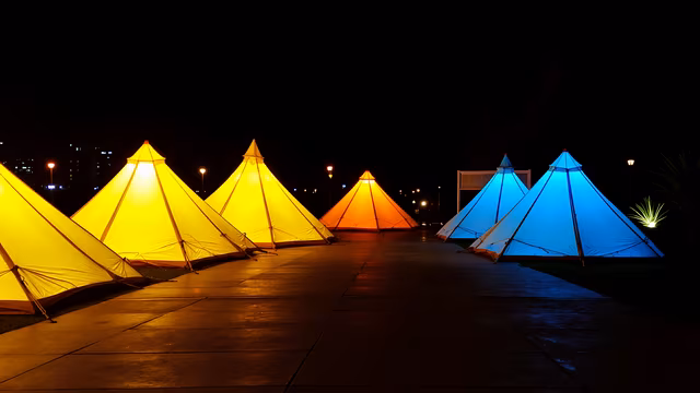 Tent Camp Night Scene