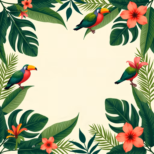 Tropical Birds Illustration