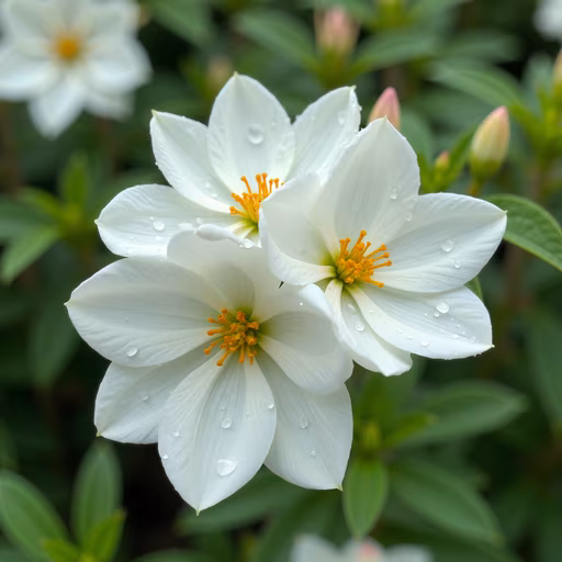 White Petals with Dew Drops
