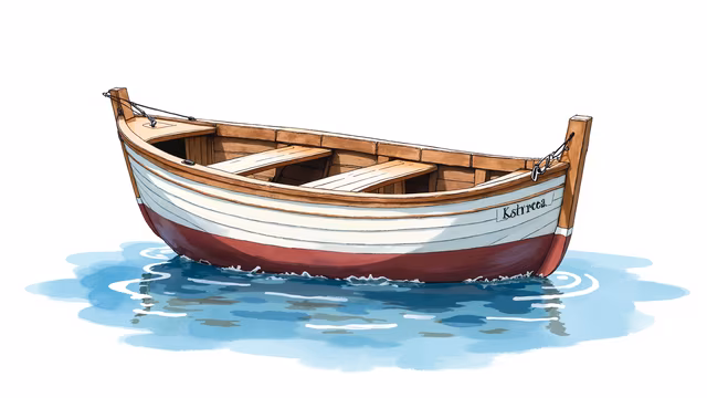Wooden Boat Illustration