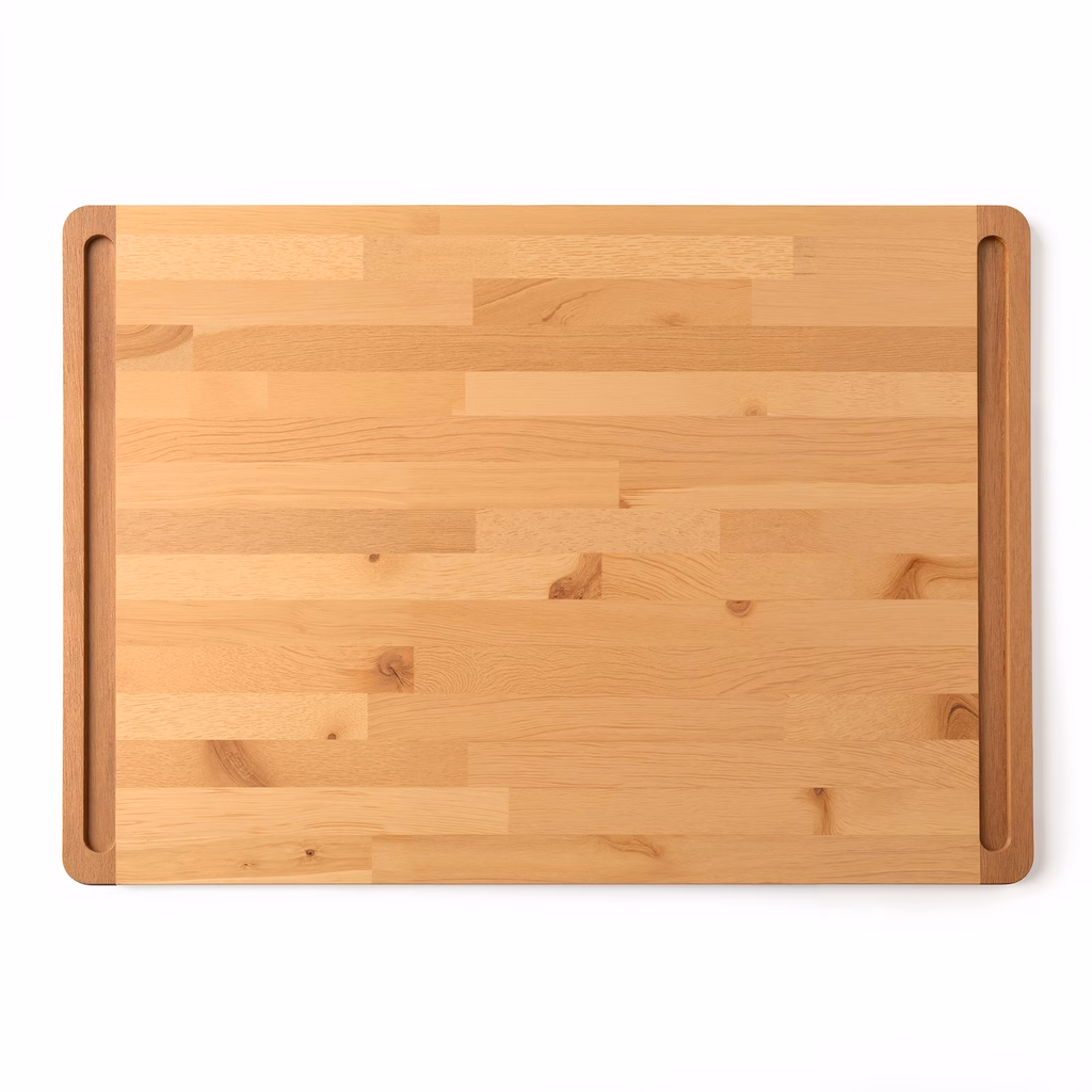 Natural wood grain on a functional kitchen tool.
