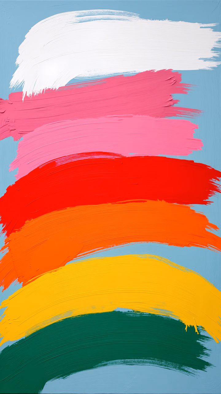 Vibrant abstract brushstrokes in a spectrum of colors, creating a dynamic and energetic composition.
