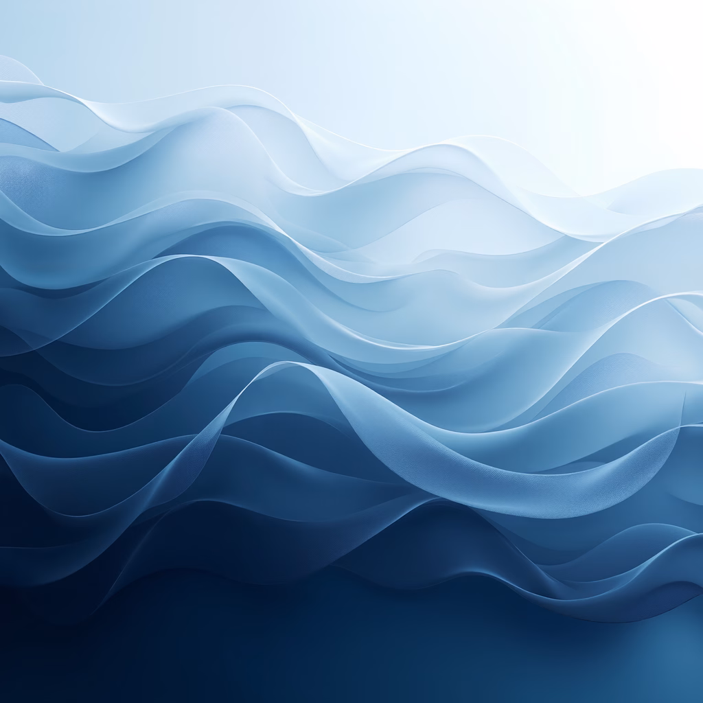 Smooth blue waves in abstract art style