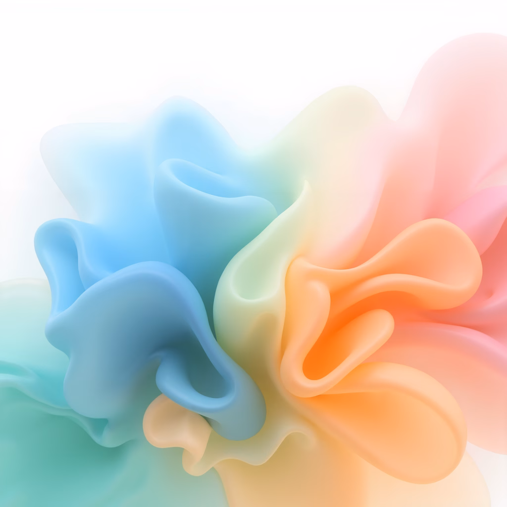 Soft pastel hues create a serene, fluid abstract illustration.