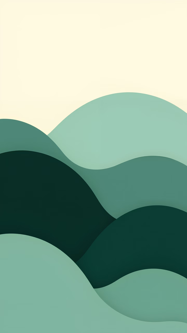Minimalist abstract waves in soothing green tones.