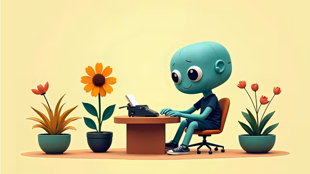 Alien Writer Illustration