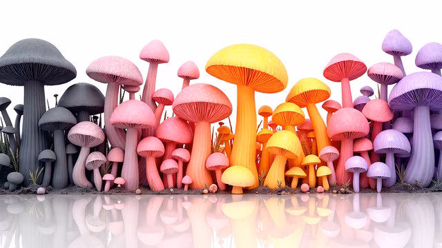 Colorful Fantasy Mushrooms