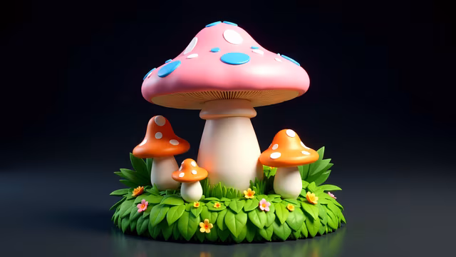 Colorful Fantasy Mushrooms