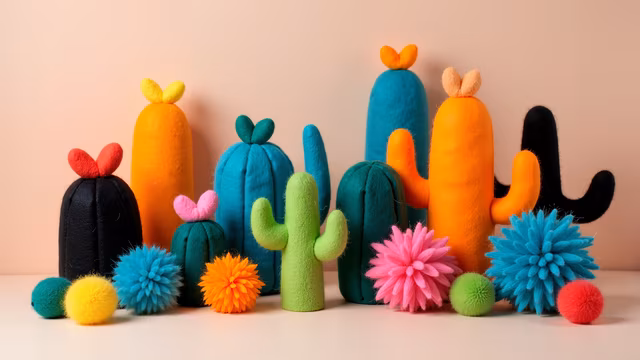 Colorful Felt Cacti
