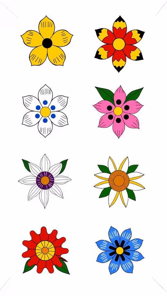 Colorful Flower Illustrations