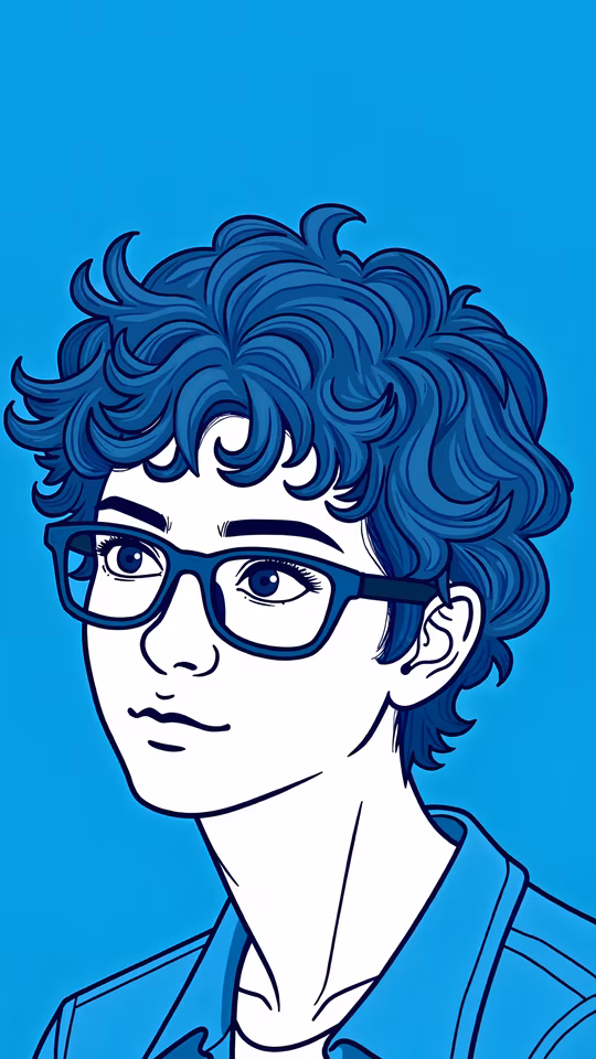 Curly-haired Boy Illustration