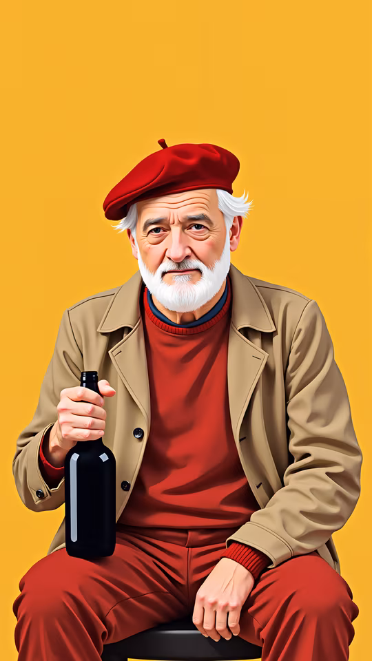 Elegant Senior in Red Beret