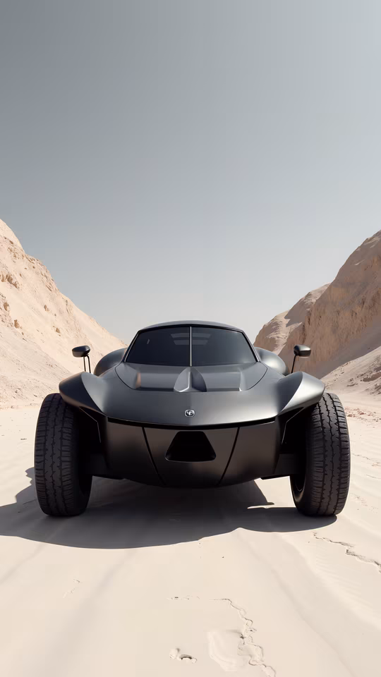 Futuristic Car in Desert