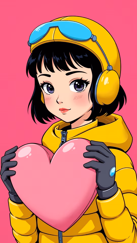 Girl Holding Heart Illustration