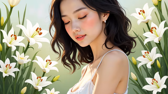Lily Garden Illustration