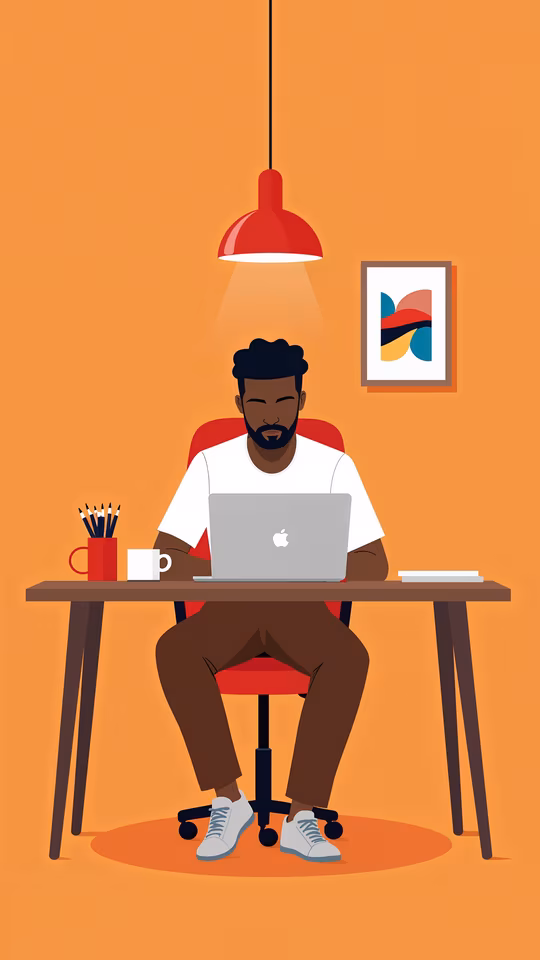 Man Working Illustration