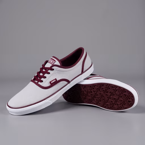 Maroon and White Sneakers