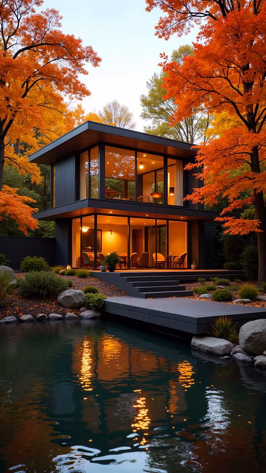 Modern House in Autumn