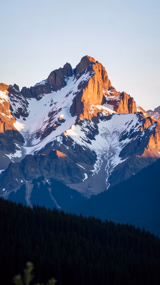 Mountain Peak at Sunset