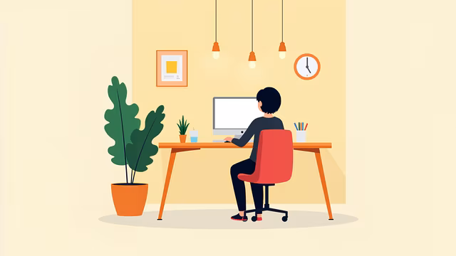 Office Workspace Illustration