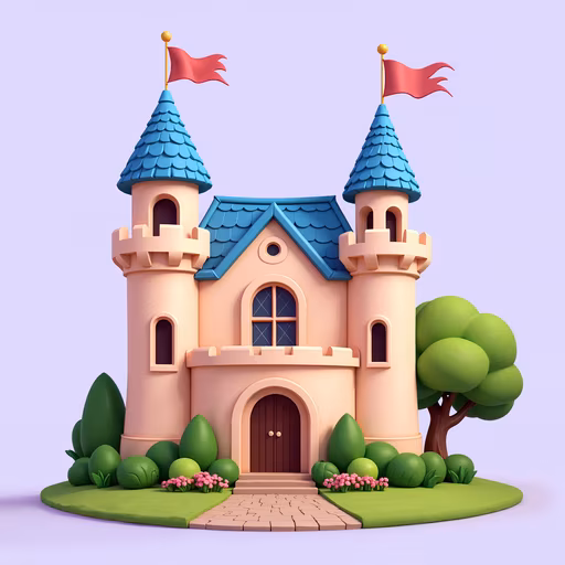 Pastel Castle Illustration