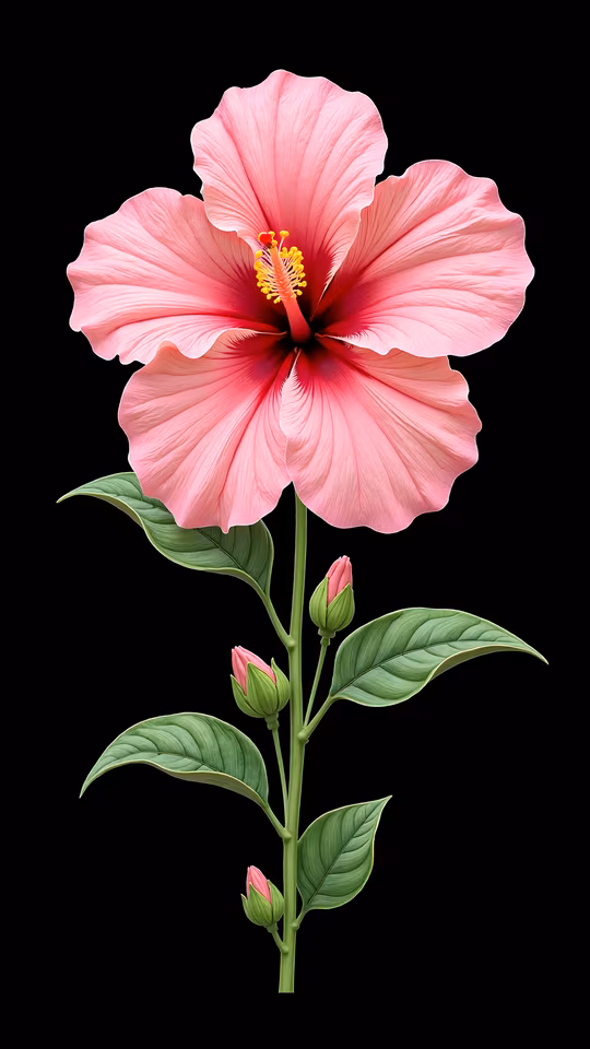 Pink Hibiscus Illustration