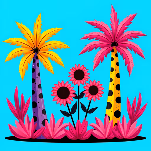 Polka Dot Palm Trees