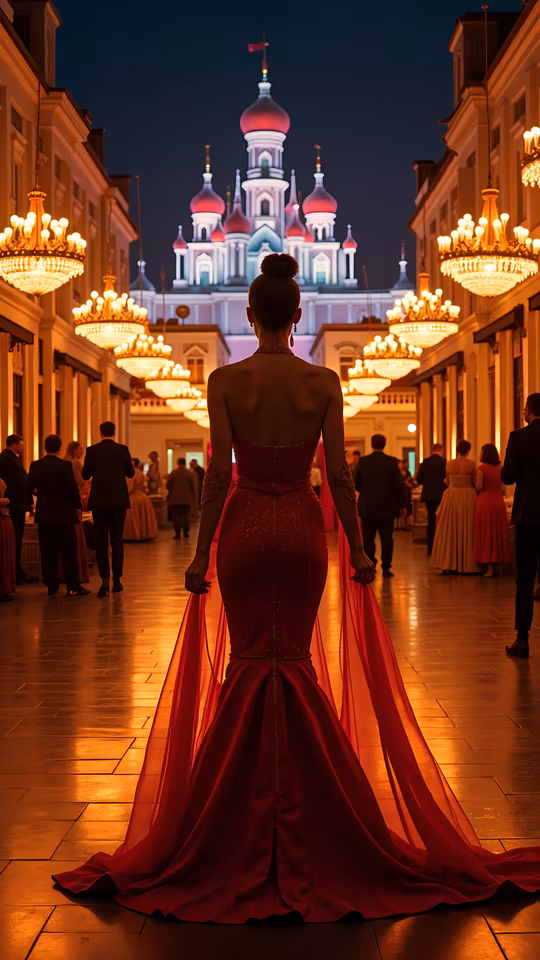 Red Gown at the Grand Ball