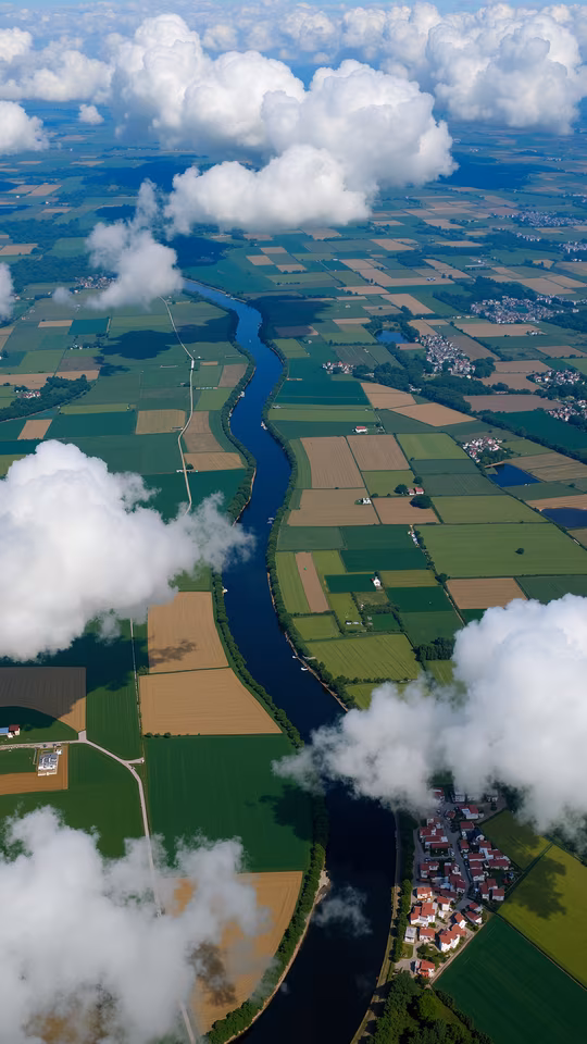 River Through Fields