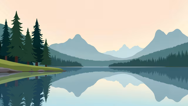 Serene Lake Illustration
