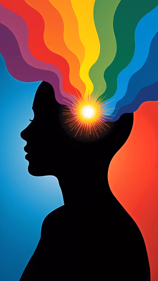 Silhouette Bursting with Colors