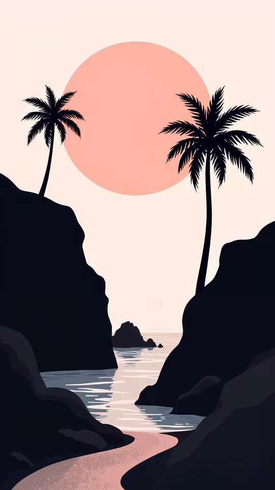 Sunset Beach Illustration