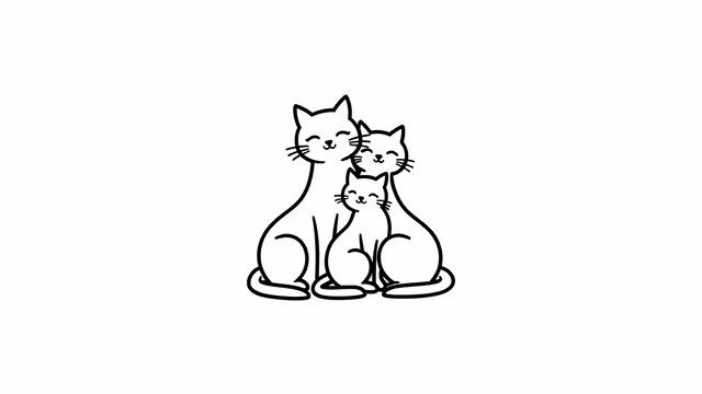 Three Cats Illustration