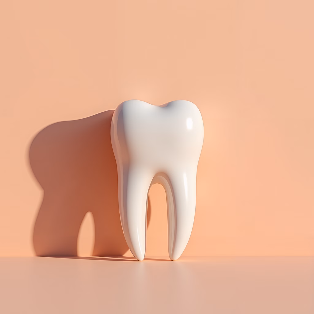 Minimalistic tooth illustration highlighting dental health.