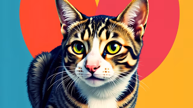 Colorful Cat Portrait