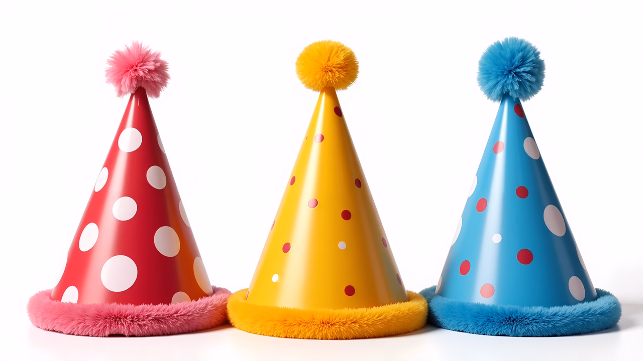Brightly colored party hats for a joyful celebration!