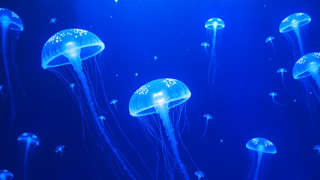 Jellyfish Illuminated in Blue