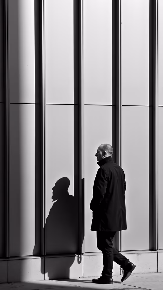 Man Walking in Shadows