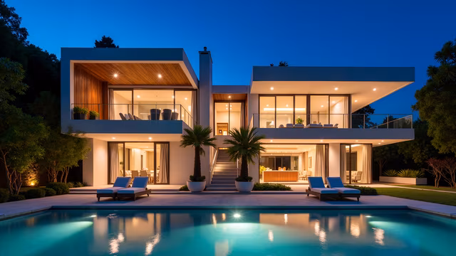 Modern Villa at Twilight