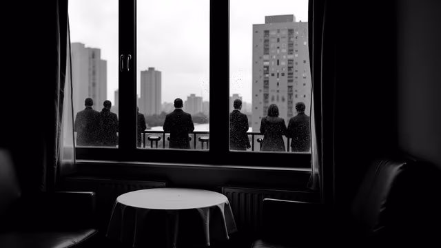 Silhouettes Through the Rain