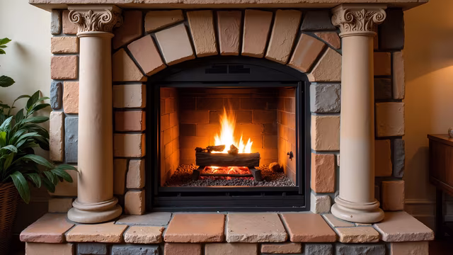 Warm Fireplace Illustration