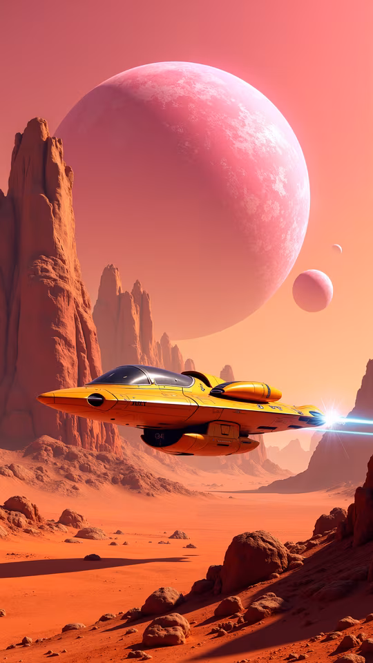 Futuristic Spaceship on Mars