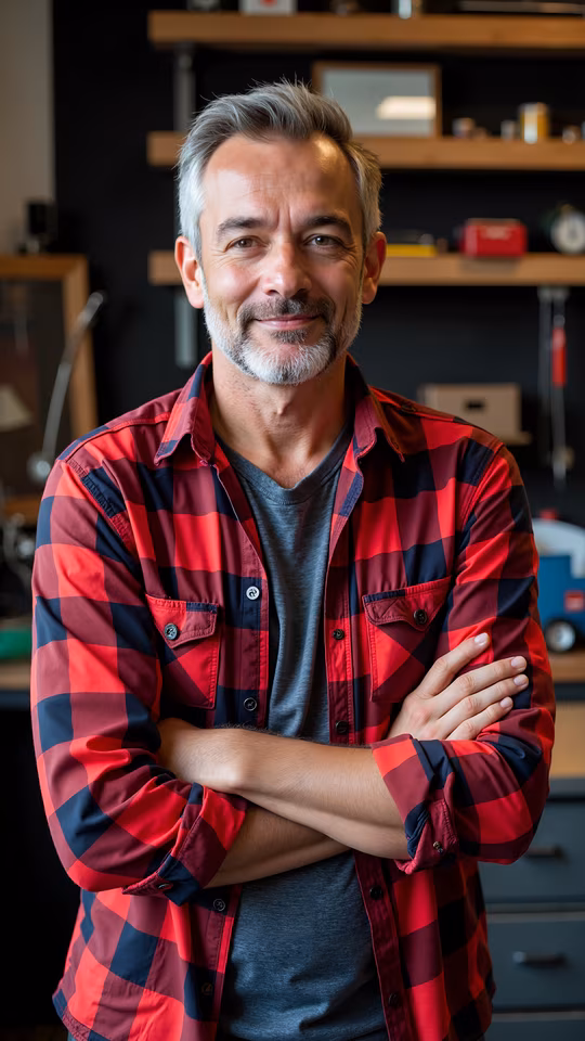 Man in Plaid Shirt