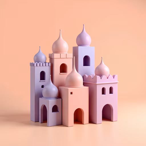 Pastel Castle Illustration