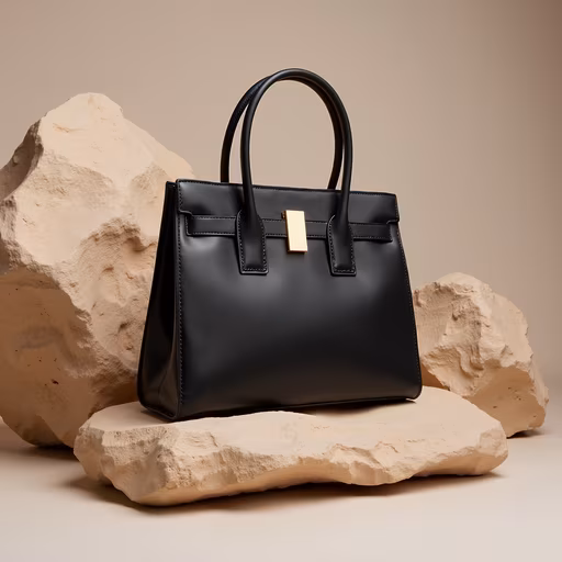 Elegant Black Leather Handbag
