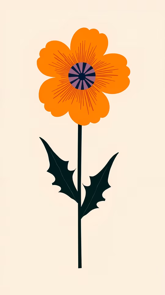 Orange Poppy Illustration