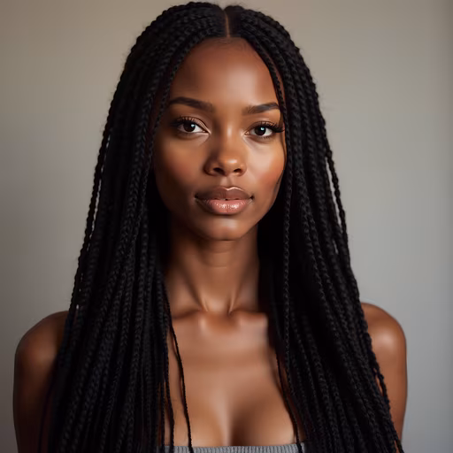 Portrait of a Woman with Braids