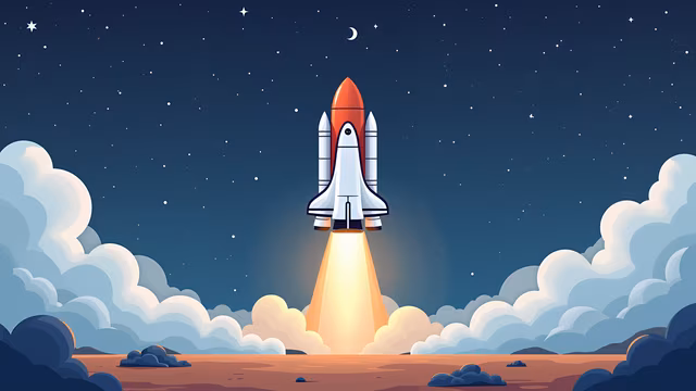 Rocket Launch Illustration