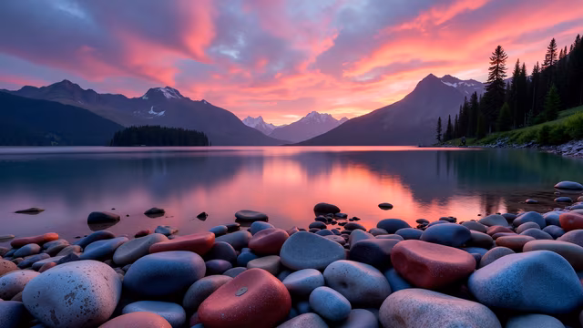 Serene Lake Sunset